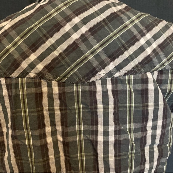 RIG Utility Clothing 100% Cotton Men's Plaid Short Sleeve Shirt in Dark Green - Picture 4 of 12